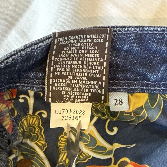 7 for All Mankind Flynt Bootcut Jeans Womens 28 Dark Blue Stretch Y2K Denim - Picture 9 of 9